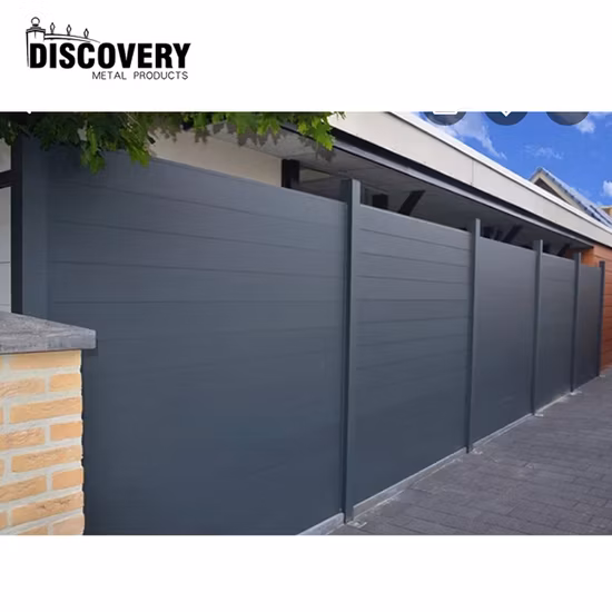 Valla de jardín de plástico UV de alta dirección de fábrica con postes de aluminio de metal, cercado de enrejado y puertas, Panel de valla de aluminio para exteriores